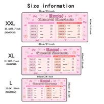 Cute Pink Excel Shortcuts Mouse Pad Large Computer Office Game Table Mat Rubber Anti-slip Stitched Keyboard Mat 90x40 Desk Pads 600x300x2mm
