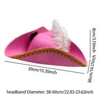 Pirate Hat, Prop for Holidays, Performances, Photos And Birthdays with Feather
