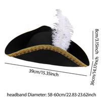 Pirate Hat, Prop for Holidays, Performances, Photos And Birthdays with Feather