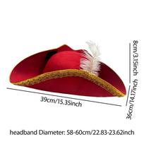 Pirate Hat, Prop for Holidays, Performances, Photos And Birthdays with Feather