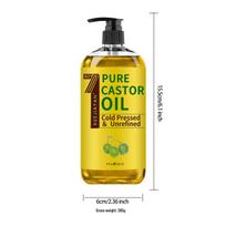 Pure Natural Cold Pressed Unrefined Castor Oil for Hair, Eyelashes, and Eyebrows