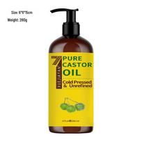 Pure Natural Cold Pressed Unrefined Castor Oil for Hair, Eyelashes, and Eyebrows