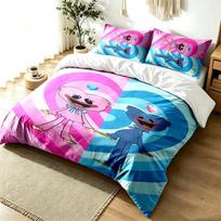 Poppy Playtime 3pc Duvet Cover Set Simple Modern Bedding Set Wrinkle Resistant Soft Fabric All Season Use a perfect gift 140cmx210cm