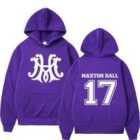 Maxton Hall Print Hoodie Women Autumn Winter Fashion Casual Streetwear Pullover Vintage Y2K Long Sleeve Fleece Sweatshirts 3XL violetinė