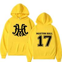 Maxton Hall Print Hoodie Women Autumn Winter Fashion Casual Streetwear Pullover Vintage Y2K Long Sleeve Fleece Sweatshirts XL geltona