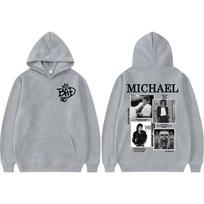 Unisex Black Hoodie Michael Jackson Tribute Double Sided Print Hooded Sweatshirt Retro Pop Music Star Graphic Oversized Streetwear Pullover XXL geltona