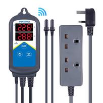 INKBIRD ITC-306A-WiFi Aquarium Temperature Controller Double Sockets Thermometer APP Notification for Fish Tank Water Terrarium UK PLUG