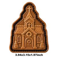 Faith & Nativity Christmas Mini Pie Molds, Food-Grade and Non-Stick 3D Holiday Hand Pie Maker, For Gatherings, Church Parties brown