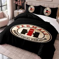 Case IH 3Pcs Bedding Set Duvet Cover With Two Pillowcases For Bedroom Home Decoration 140cmx200cm white