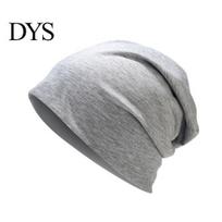 Beanie Hat Double-layers Thin Stretchy Slouchy Baggy Keep Warm Solid Skull Color Spring Autumn Women Men Couple Cap for Outdoor Male gray