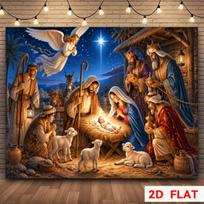 - The Christmas Jesus Birth theme backdrop is suitable for indoor and outdoor Christmas-themed activities. 59×39inch/150*100cm blue