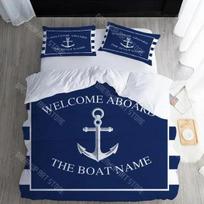Tex Nautical Duvet Cover Sets With Custom Name Euro Bedding Blue Anchor bed linen Twin Queen King Size Beddings EU Single 90x200cm gray