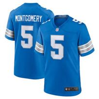 Detroit Lions 5 Montgomery Mens Football Jersey S-3XL Men's Navy In Stock blue