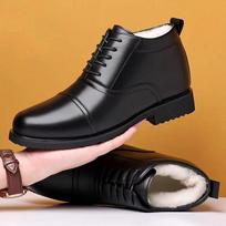 Winter leather real fur wool shoes velvet men's cotton shoes casual soft leather non-slip men's shoes leather shoes 44