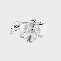Retro 3D Camera Series Pendant 18K Plated Stainless Steel Charms  DIY Handmade Gifts for Photographers & Travel Lovers RXP1219-S white