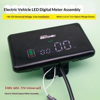 Plastic Electric Vehicle Led Display 48V 60V 72V Multi-Voltage Speedometer Screen Waterproof Digital Instrument Control Panel one size gray