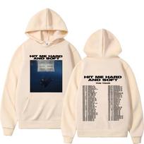 Billie Eilish Hit Me Hard and Soft Tour Pullover Hoodie Unisex Print Hooded Sweatshirt Pop Music Album Graphic Casual Loose Fleece Long Sleeve Tops XXL beige