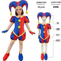Nuostabus Skaitmeninio Cirko Pomni Klouno Cosplay Kombinezonas Kostiumų Rinkinys 190 (Adult) red