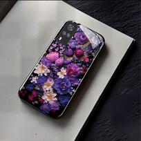 Shockproof Cover for Vivo Y53s 4G Y51 Y31 2020 Vintage Oil Painting Purple Floral Phone Case, Glossy Acrylic Back TPU Bumper Vivo Y51 juoda