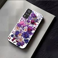 Shockproof Cover for Vivo Y53s 4G Y51 Y31 2020 Vintage Oil Painting Purple Floral Phone Case, Glossy Acrylic Back TPU Bumper Vivo Y31 2020 balta