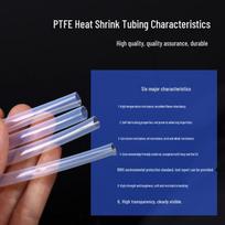 4x Transparent PTFE Heat Shrink Tubing - High Temp Resistant Polytetrafluoroethylene Sleeve Inner Diameter Φ0.5mm / 1m