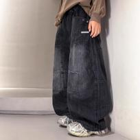 Boys Loose Straight Jeans Korean Style Casual Pants For Big Kids 130cm juoda