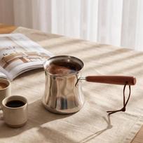 Stainless Steel Turkish Coffee Pot 250/350/550/720ml Milk Pitcher Butter Warmer  Brewing Tea 350ML-Without Lid beige