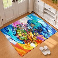 Digimon Carpet Door Mat for Living Room or Bedroom Protective Mat Under Chair Office Decoration Christmas Gift Birthday Present 40cmx60cm blue