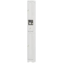 185 Cm Tall Bathroom Cabinet With Arched Doors White