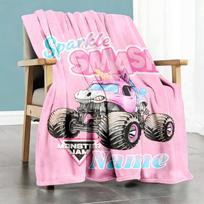 Sparkle Smash Monster Jam Customize Your Name Home Blankets Comfortable Soft Lightweight Multipurpose Blanket For Picnics Sofas Offices Beds Living 80cmx120cm gray