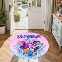 K-pop Round Floor Mat Design for Foyer Game Room Hallway Study room Antislip Round Carpet Anime Office Decor Gift for Festivals 60cm