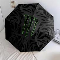 Monster Energy pattern, automatic folding umbrella, portable and foldable design, 8 ribs, a Christmas or birthday gift. nan black