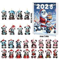Christmas Panda Advent Calendar With 24 Acrylic Gifting Accessories For Festive Celebration Style A gray