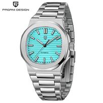Naujas PAGANI DESIGN 40MM vyriškas laikrodis, prabangus automatinis laikrodis vyrams, mechaninis rankinis laikrodis, nerūdijančio plieno, safyro stiklas blue
