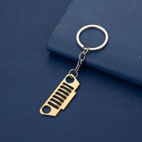Creative Wrangler Front Grille Keychain for Jeep Enthusiasts auksas