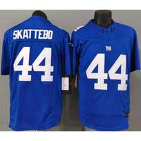 Premium Embroidered American Football Jersey Giant 44 Colorful Blue SKATTEBO Style Rugby Shirt Men XXL white