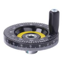 80mm Industrial Handwheel with Clear Graduations, Bakelite Body, 10mm Bore and Side Handle for Drill Press Control Replacement Use 1