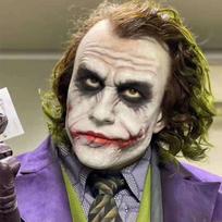 Latekso Džokerio kaukė Heath Ledger Tamsusis riteris Cosplay Helovino kostiumo rekvizitai Vyrams Heath Ledger Yellowish beige