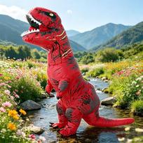 Vaikų Helovino Dinozauro Kostiumas: Pripučiamas T-Rex ateivio kostiumas red