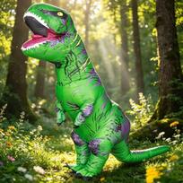 Vaikų Helovino Dinozauro Kostiumas: Pripučiamas T-Rex ateivio kostiumas green