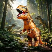 Vaikų Helovino Dinozauro Kostiumas: Pripučiamas T-Rex ateivio kostiumas gray