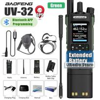 Baofeng UV-32 Walkie Talkie Extended/2500mAh High Capacity Battery Bluetooth APP Programming GPS 1-10km Long Range Portable Ham