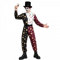 Helovino Tamsaus Cirko Džokerio Kostiumas Kortų Spaudos Kombinezonas Karnavalo Cosplay Apranga XL black