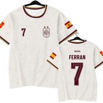 2026 Spain Themed Football Jersey 3D Print Quick Dry Short Sleeve Unisex Men Women Matching Tee Adults Casual Sport Top 4XL white
