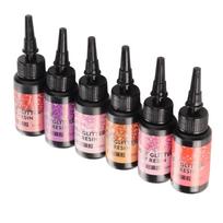 6pcs Colored UV Resin 10ml Each Pen Shaped Fast Curing Aluminum Foil Sealing UV Glue for DIY Jewelry Crafts Red Series black