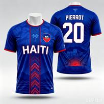 2026 Haiti Fans Sports T-shirt Football Jersey Summer Men's Women Short Sleeves Top Men Casual Breathable Quick Dry Tee Shirt XS blue