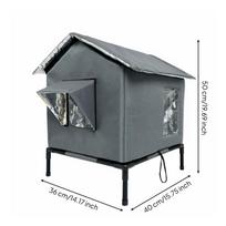 Elevated Cat House Pitched Roof Outdoor 600D Oxford Material Pet
