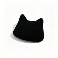 Premium Wool Cat Ear Beret Cat Ear Pattern Wool Beret Hat New Painter Hat juoda