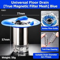 Magnetic Sealing Odor Proof Drain Core Turbine Guide Bathroom Drain New Floor Drain  Bathroom Filter Screen Blue blue