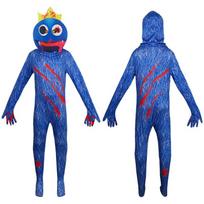 Helovino Rainbow Friends Cosplay Kostiumas Visas Kūno Kostiumas Su Gobtuvu Mėlynas Monstras Vaikams 130cm blue